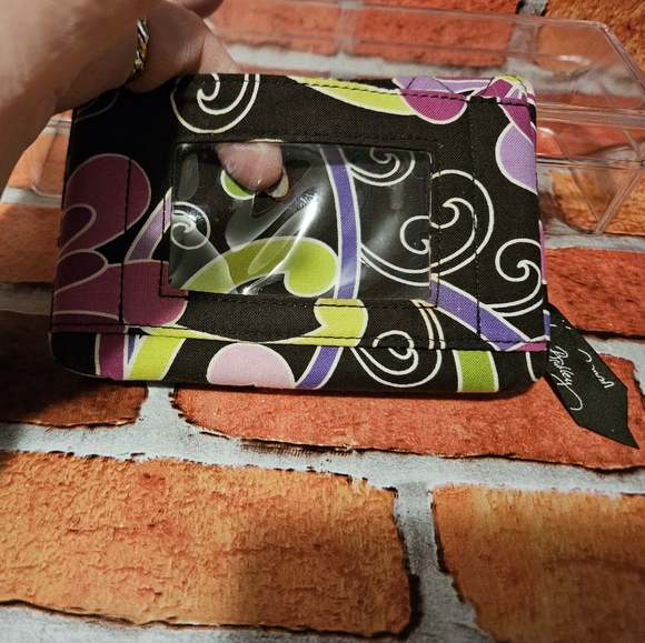 #598 Vera Bradley Retired Plum Petals Purple Wallet/Wristlet - Picture 2 of 7